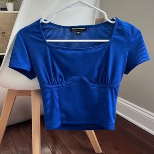 blue tight fight top